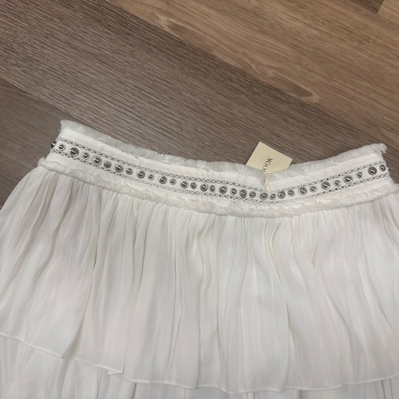 Ramy Brook NWT white mini skirt with silver studs size 10 - Picture 2 of 7